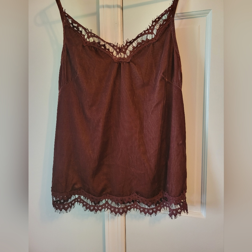 Max Studio Large Velvet Bordeaux Camisole